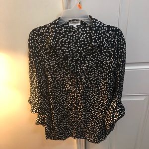 Express black and white printed blouse
